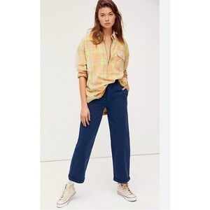 Free People Blue Relaxed Boyfriend Chino Pants